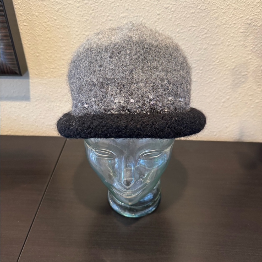 Gray and Black Wool Hat